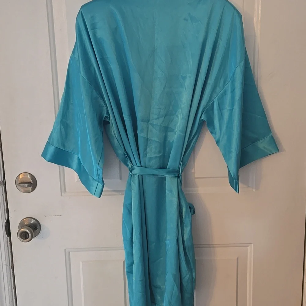 Blue Satin Robe - Picture 4 of 7